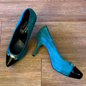 ✨ WH | BM Teal Leather Heels ✨